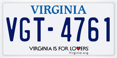 VA license plate VGT4761
