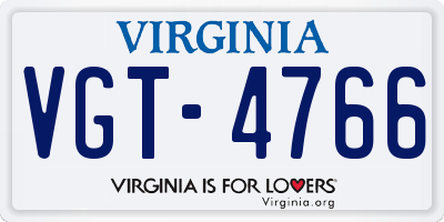 VA license plate VGT4766