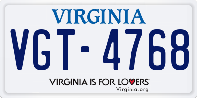 VA license plate VGT4768