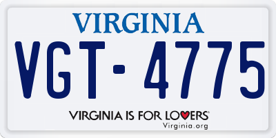 VA license plate VGT4775