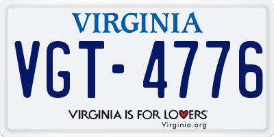 VA license plate VGT4776