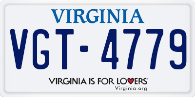 VA license plate VGT4779