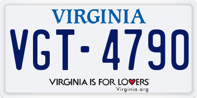 VA license plate VGT4790