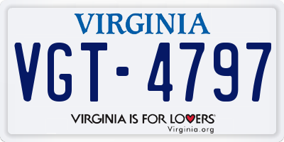 VA license plate VGT4797