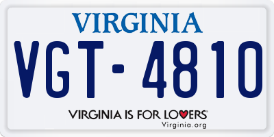 VA license plate VGT4810