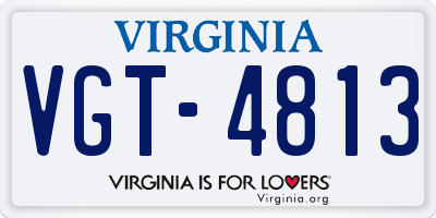 VA license plate VGT4813