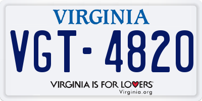 VA license plate VGT4820