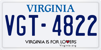 VA license plate VGT4822