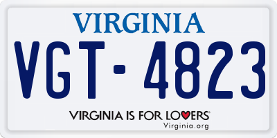 VA license plate VGT4823