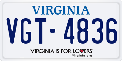 VA license plate VGT4836