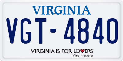 VA license plate VGT4840
