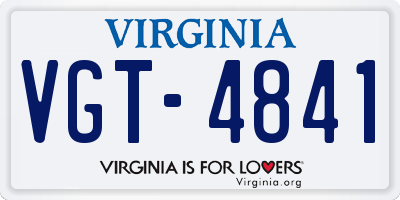 VA license plate VGT4841