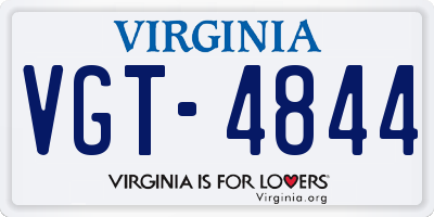 VA license plate VGT4844