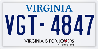 VA license plate VGT4847