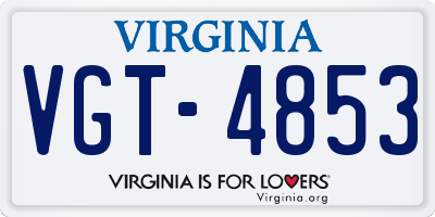VA license plate VGT4853