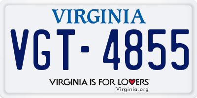VA license plate VGT4855