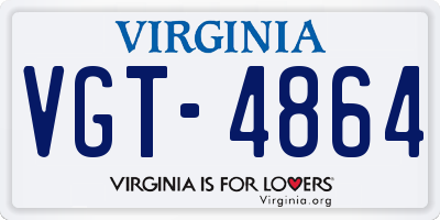 VA license plate VGT4864