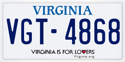 VA license plate VGT4868