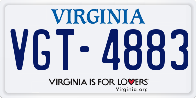 VA license plate VGT4883