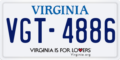 VA license plate VGT4886