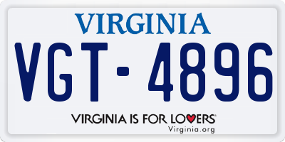 VA license plate VGT4896