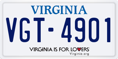 VA license plate VGT4901