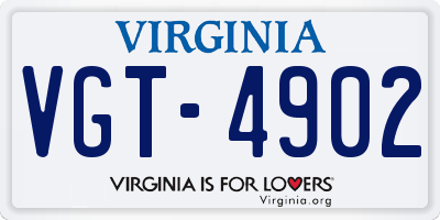 VA license plate VGT4902