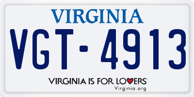 VA license plate VGT4913