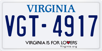 VA license plate VGT4917