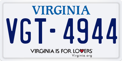 VA license plate VGT4944