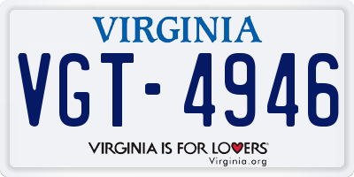 VA license plate VGT4946