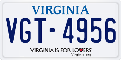 VA license plate VGT4956