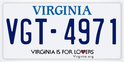 VA license plate VGT4971