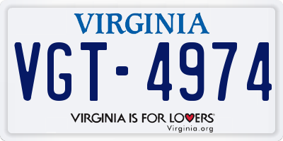 VA license plate VGT4974