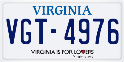 VA license plate VGT4976