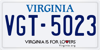 VA license plate VGT5023
