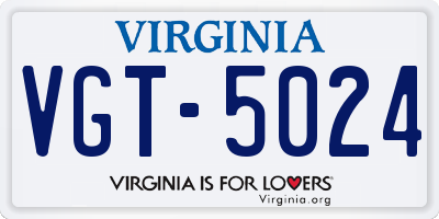 VA license plate VGT5024