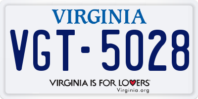 VA license plate VGT5028
