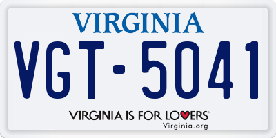 VA license plate VGT5041