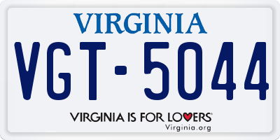 VA license plate VGT5044