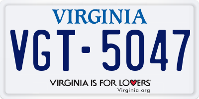VA license plate VGT5047