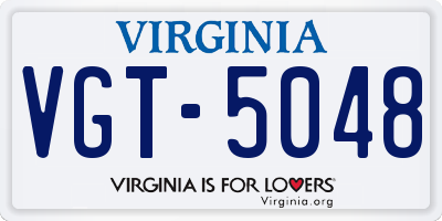 VA license plate VGT5048