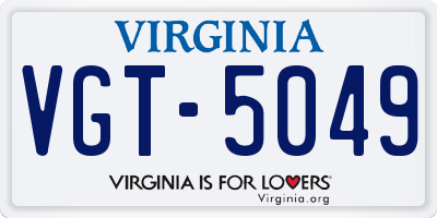 VA license plate VGT5049