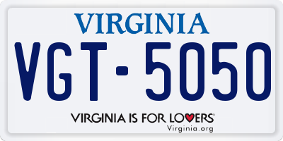 VA license plate VGT5050