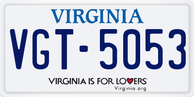 VA license plate VGT5053