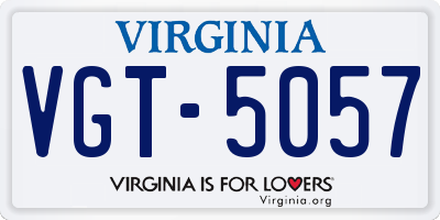 VA license plate VGT5057