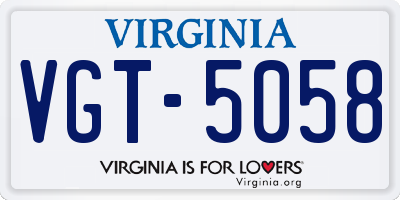 VA license plate VGT5058