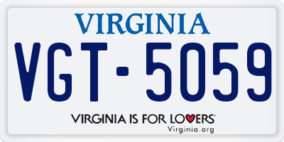 VA license plate VGT5059