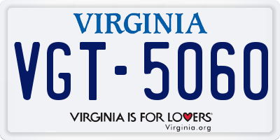 VA license plate VGT5060
