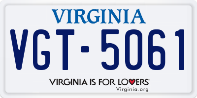 VA license plate VGT5061